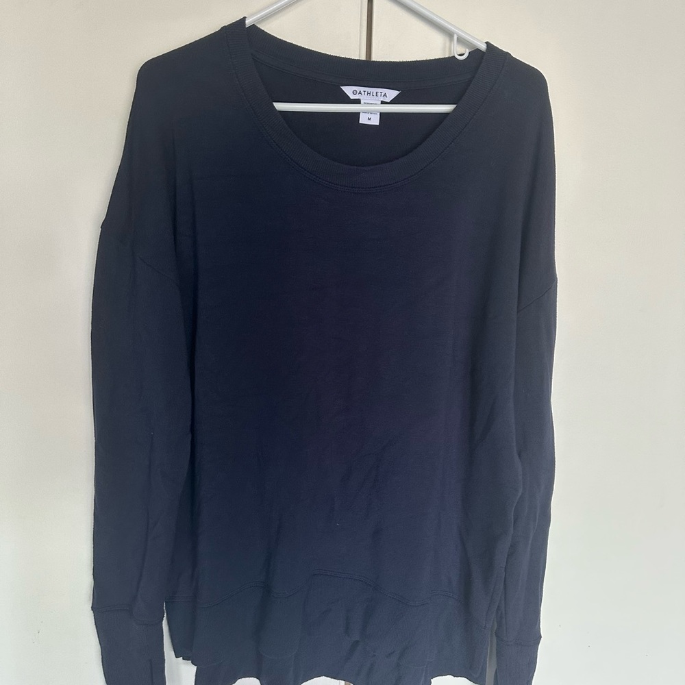 Athleta Black Relaxed Long Sleeve Hoodie